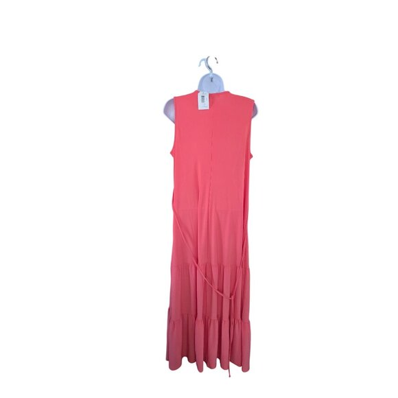 Sleeveless Coral Maxi Dress Tie Back laganlook fairycore beach nautical - Picture 4 of 8